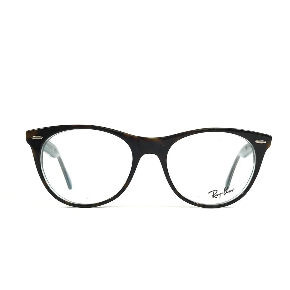 Ray-Ban Eyeglasses Frames RB2185-V 5883 Blue Tortoise Round Full Rim 52-18-145